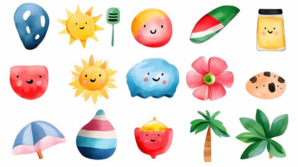 Cute Watercolor Summer Illustration