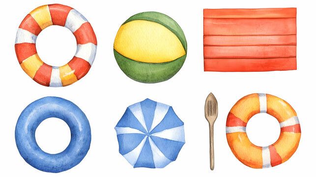 Summer Watercolor Illustration: Beach Fun
