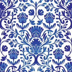 Floral seamless pattern. Flower background. Ornamental russian ethic style