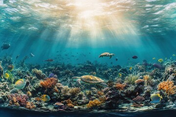 Fototapeta premium coral reef and fishes