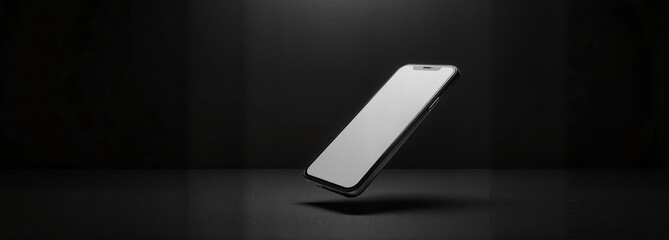 smartphone mockup in dramatic black background