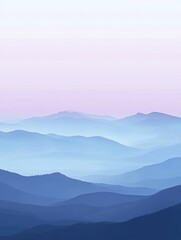 Obraz premium A calming gradient background with mountain dusk colors.featuring soft blues and purples.evoking tranquility and renewal.ideal for nature-themed content and evening designs