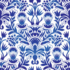 Floral seamless pattern. Flower background. Ornamental russian ethic style