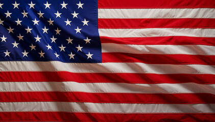 Fototapeta premium a rippling United States flag red white and blue.