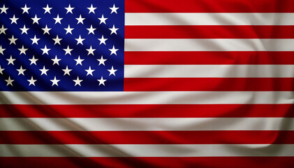 Naklejka premium a rippling United States flag red white and blue.