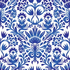 Floral seamless pattern. Flower background. Ornamental russian ethic style