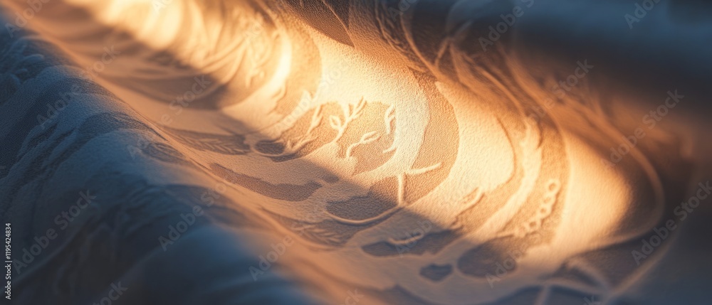 Poster Intricate fabric reveals elegant patterns illuminated by soft light