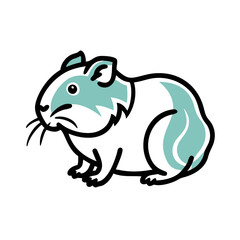 Obraz premium Guinea pig icon with teal and white accents.