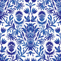 Floral seamless pattern. Flower background. Ornamental russian ethic style