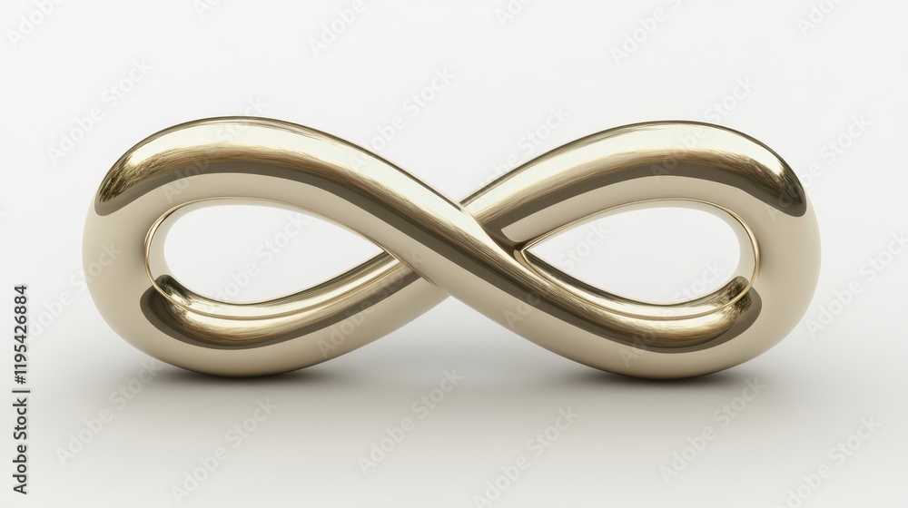 Poster an infinity symbol with elegant curves isolated on a white background representing unity, eternal bo