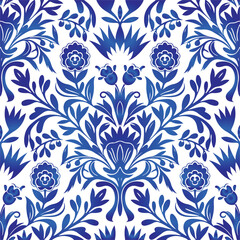 Floral seamless pattern. Flower background. Ornamental russian ethic style