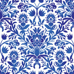 Floral seamless pattern. Flower background. Ornamental russian ethic style