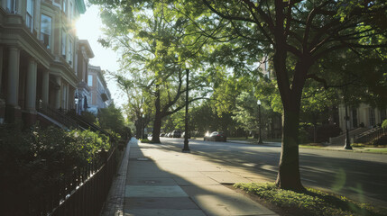Fototapeta premium A tranquil Capitol Hill scene, with silent streets and serene surroundings