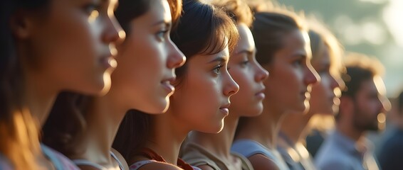 Fototapeta premium Group of Women Smiling Outdoors in Natural Light