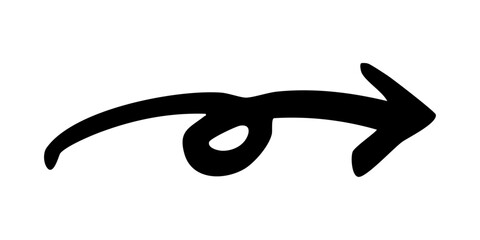 手書きのくるくる矢印 ベクター 黒