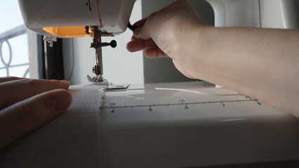 close up of sewing machine