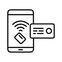 contactless payment icon, contactless payment line art - simple line art of contactless payment, perfect for contactless payment logos and icons and themed design 