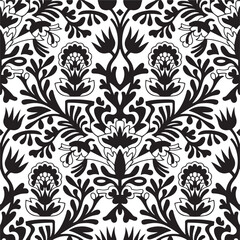 Traditional Russian vector seamless pattern in gzhel style. Can be used for banner, card, poster, invitation, label etc.