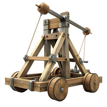 Ancient wooden catapult