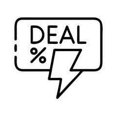 flash deal notification icon, flash deal notification line art - simple line art of flash deal notification, perfect for flash deal notification logos and icons and themed design 