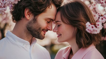 Naklejka premium Valentine portrait of cute couple hugging close to each other, engagement, love, 14 february, valentine's day, relationship, spouse, for ads promo, copy space, young, senior, life partner, honeymoon