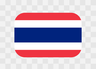 Thailand flag - rounded rectangle colorful flag representing a country cultural identity and heritage. The essence of national pride and unity. Vector flag on transparent background.