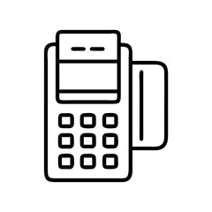 payment terminal icon, payment terminal line art - simple line art of payment terminal, perfect for payment terminal logos and icons and themed design 
