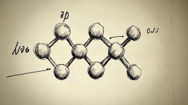 Molecular structure illustration with labeled components in a scientific format and educational style