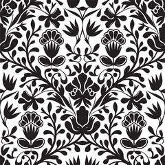 Traditional Russian vector seamless pattern in gzhel style. Can be used for banner, card, poster, invitation, label etc.