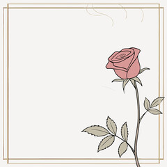 Blank White Background with Rose for Social Media Posts and Graphic Design Projects