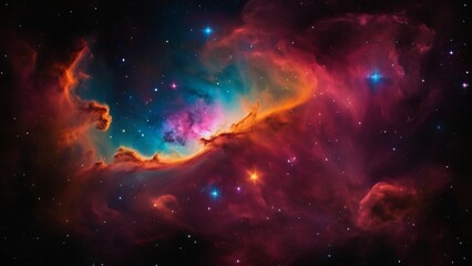 Colorful space galaxy cloud nebula. Stary night cosmos. Universe science astronomy. Supernova background wallpaper