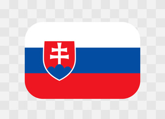 Slovakia flag - rounded rectangle colorful flag representing a country cultural identity and heritage. The essence of national pride and unity. Vector flag on transparent background.
