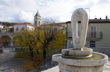 View of the small village of Guardiaregia in the province of Campobasso in Molise