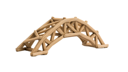 A wooden bridge with a lot of detail and a sense of craftsmanship