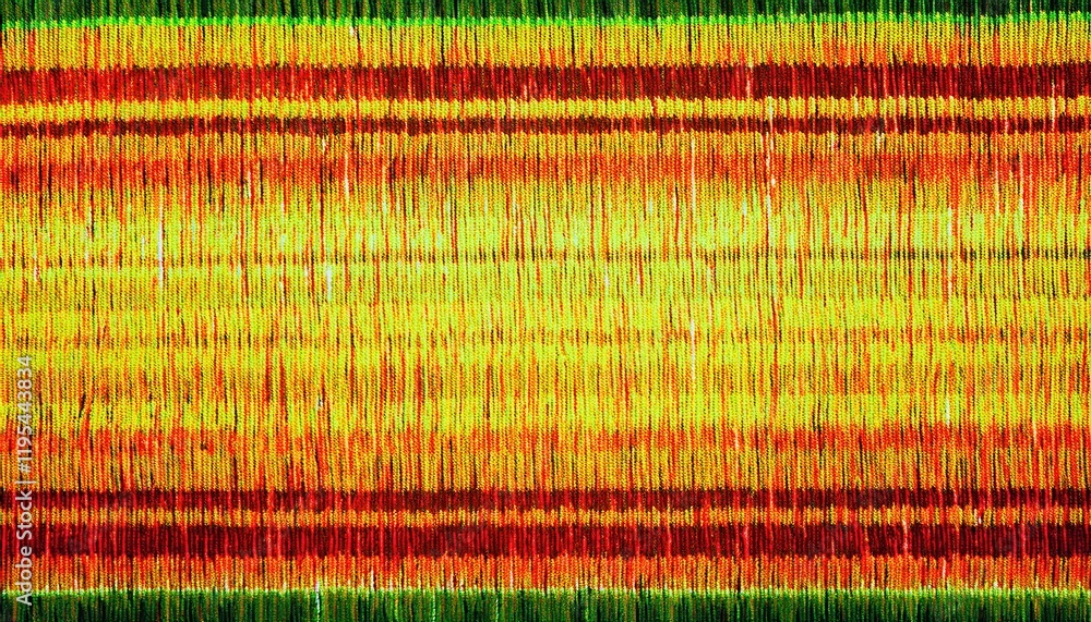 Poster vivid horizontal abstract texture of layered green, yellow, and red stripes with rich patterns for v