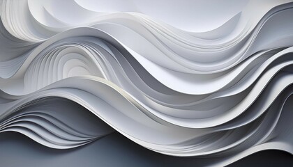 curved layers of white paper create a dynamic flowing texture against a smooth clean background