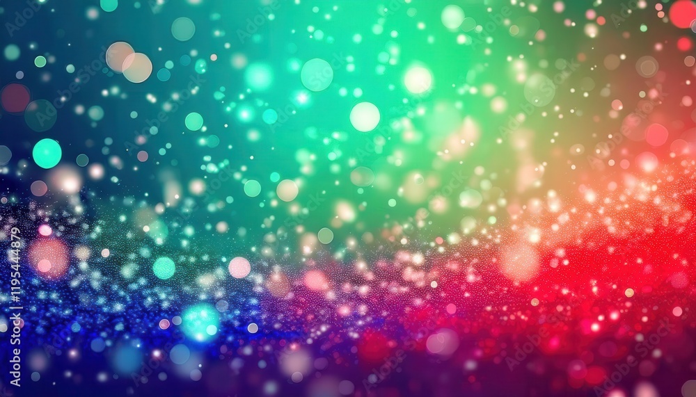 Poster vivid multicolored bokeh effect with gradient hues and sparkling light spots for vibrant background 