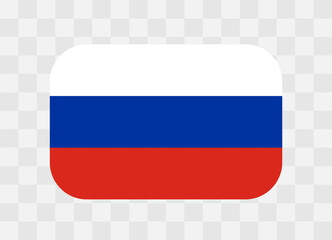 Russia flag - rounded rectangle colorful flag representing a country cultural identity and heritage. The essence of national pride and unity. Vector flag on transparent background.