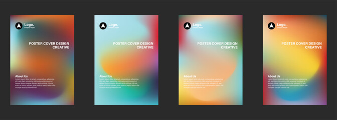 Creative Poster Cover Designs with Gradient Backgrounds