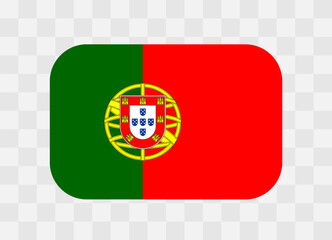 Portugal flag - rounded rectangle colorful flag representing a country cultural identity and heritage. The essence of national pride and unity. Vector flag on transparent background.