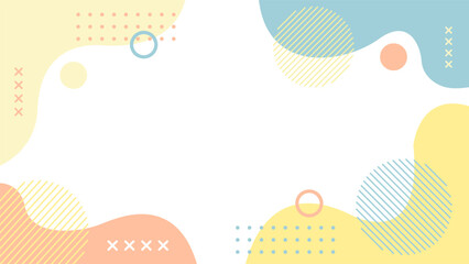 Abstract geometric background with pastel shapes, including circles, dots, and lines. Ideal for modern designs, covers, posters, banners, flyers, and presentations. Flat vector illustration.