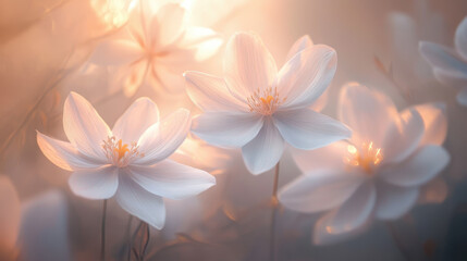 Obraz premium Floral Realistic Art in Misty Fog