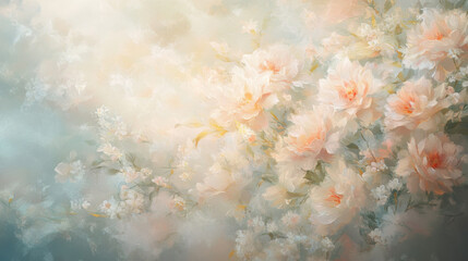 Floral Realistic Art in Misty Fog