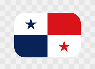 Panama flag - rounded rectangle colorful flag representing a country cultural identity and heritage. The essence of national pride and unity. Vector flag on transparent background.