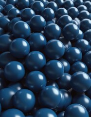 A group of blue spheres clustered together in a chaotic arrangement, playful, floating objects