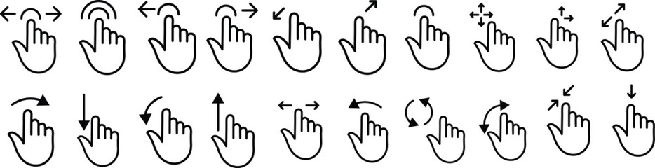 Obraz premium Multi-Touch Gestures icon collections . vector eps10.