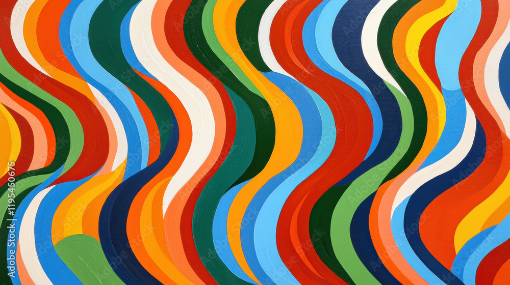 Aufkleber colorful abstract wavy pattern with vibrant hues and smooth lines
