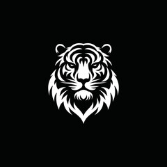 a tiger head logo that is scary, authoritative and charismatic