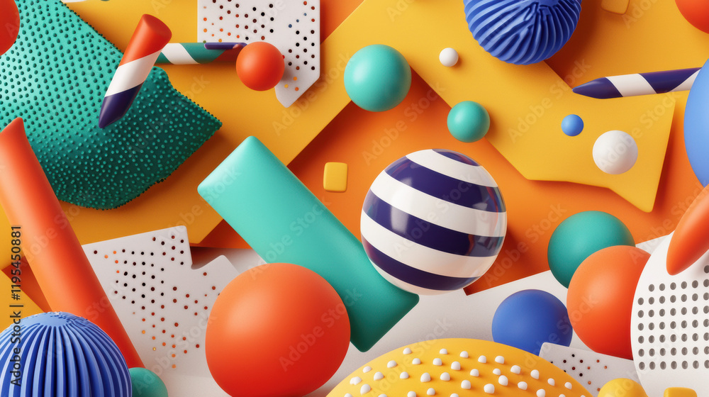 Poster colorful abstract composition with geometric shapes and textures