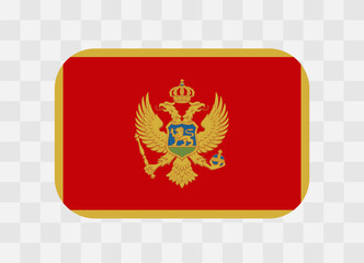 Montenegro flag - rounded rectangle colorful flag representing a country cultural identity and heritage. The essence of national pride and unity. Vector flag on transparent background.